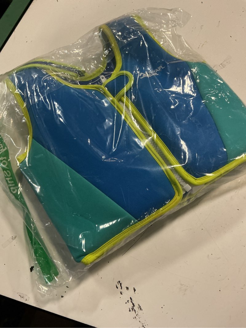 Condition photo showing Good Condition for (size:medium(2-4yrs/33-45lbs) toddler swim vest kids floaties boys girls swim float jacket buoyancy swimwear blue/aqua medium(2-4yrs/33-45lbs)