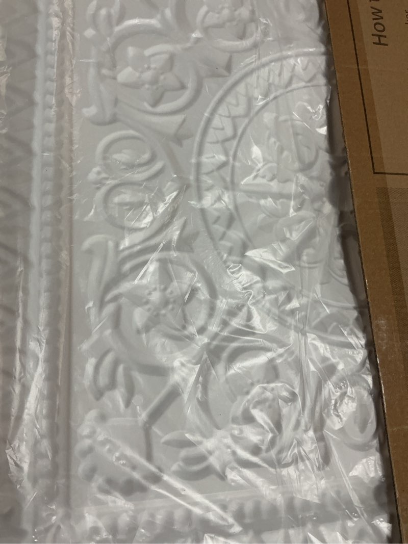 Condition photo showing New/Like New for art3d drop ceiling tiles, glue up ceiling tiles, 2'x2' plastic sheet in antique copper (12-pack, 48 sq.ft) 24\"x24\"  white 12