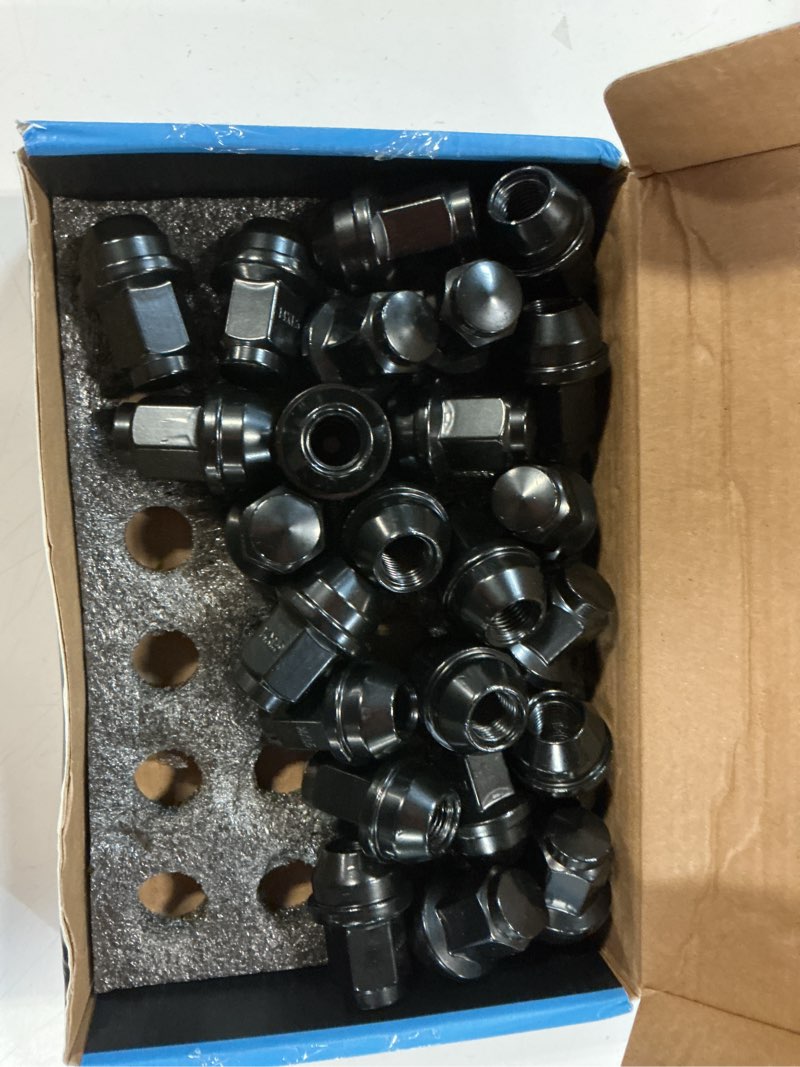 Condition photo showing As Is for 9/16-18 lug nuts 20pcs, chrome wheel lug nuts 7/8" hex 1.54" tall, one-piece closed end large acorn seat for dodge ram 1500 2002-2011, dakota 2005-2010, durango 2004-2009 9/16"-18 20 pack-ram 1500/dakota/durango silver