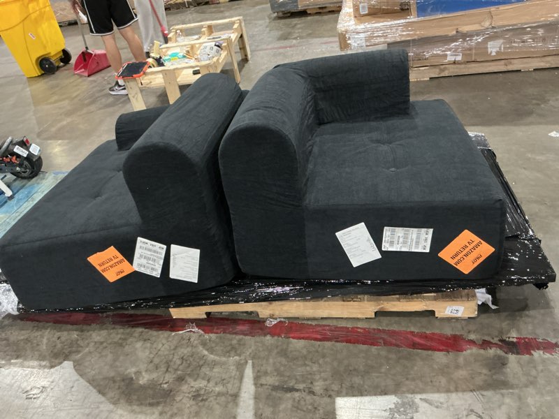 Condition photo showing As Is for item similar// modern modular 2-seater cloud sofa tufted loveseat with 2 pillows, pocket springs, for living room, office, apartment