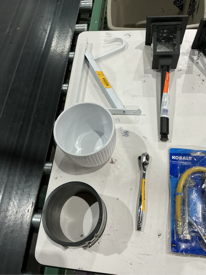 Condition photo showing As Is for assorted home improvement lot (small tools, screw, home accessories, etc.)