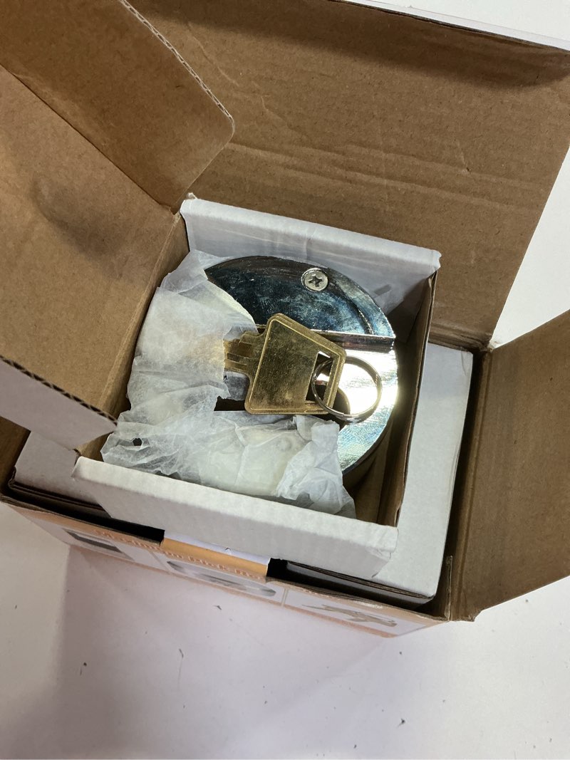 Condition photo showing Good Condition for 3 pack of heavy duty hidden shackle padlocks with keyed alike, puck locks, puck lock, outdoor padlock for trailer door lock, moving trucks & vans (2-7/8 inch), ?silver