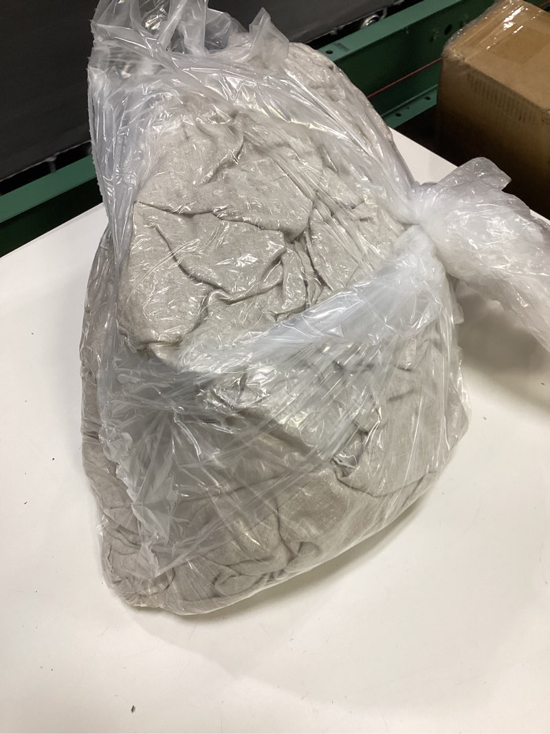 Condition photo showing As Is for quince european linen chambray deluxe bedding bundle, full, natural
