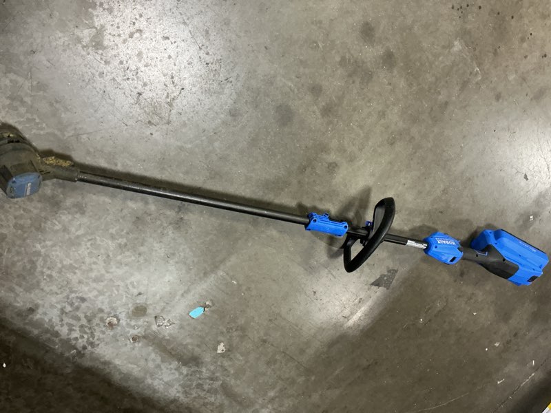Condition photo showing As Is for kobalt 40-volt max 15-in straight cordless bare tool string trimmer (battery not included)