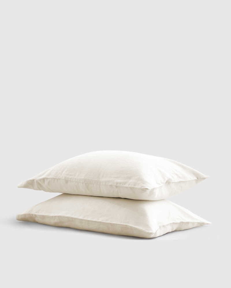 quince,european linen pillowcase set of 2 /king/ivory