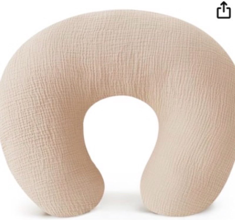 MOIICARE Muslin Nursing Pillow for Breastfeeding, 100% Cotton Cover Original Plus Size Breastfeeding