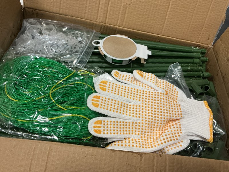 Condition photo showing Good Condition for cucumber trellis for raised bed, u-shape garden trellis for climbing plants outdoor, metal arch vegetables trellis, plant support for grape vine beans squash peas flower 48"lx32"wx48"h