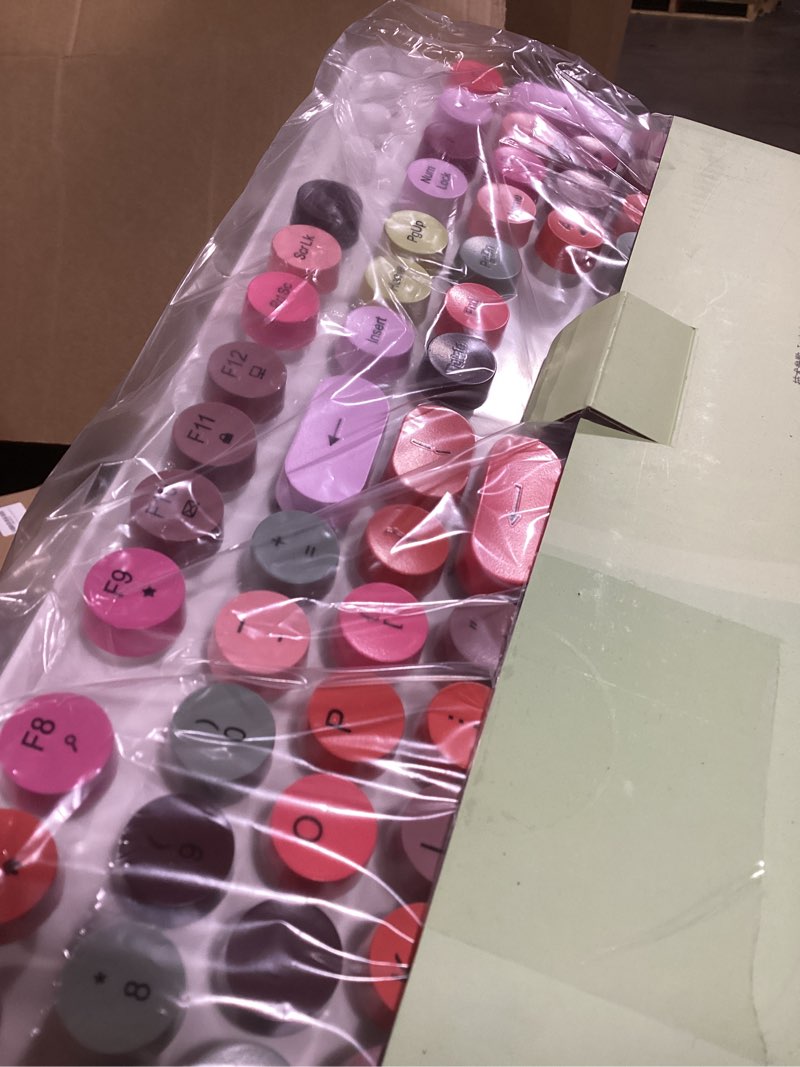 Condition photo showing Good Condition for FOPETT Wireless Keyboard and Mouse Sets,Reliable 2.4 GHz Connectivity for PC,Laptop,Smart TV and More (White Colorful) V2020 White Colorful