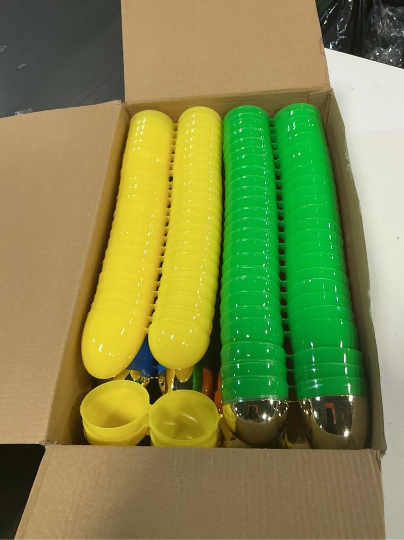 Condition photo showing New/Like New for 150 pcs 3.1" fillable easter eggs bulk with 6 surprise golden eggs, colorful plastic easter egg empty for easter egg hunt party favors kids easter basket stuffers fillers classroom prizes for boy girl 150 pack 3.1 inch eggs