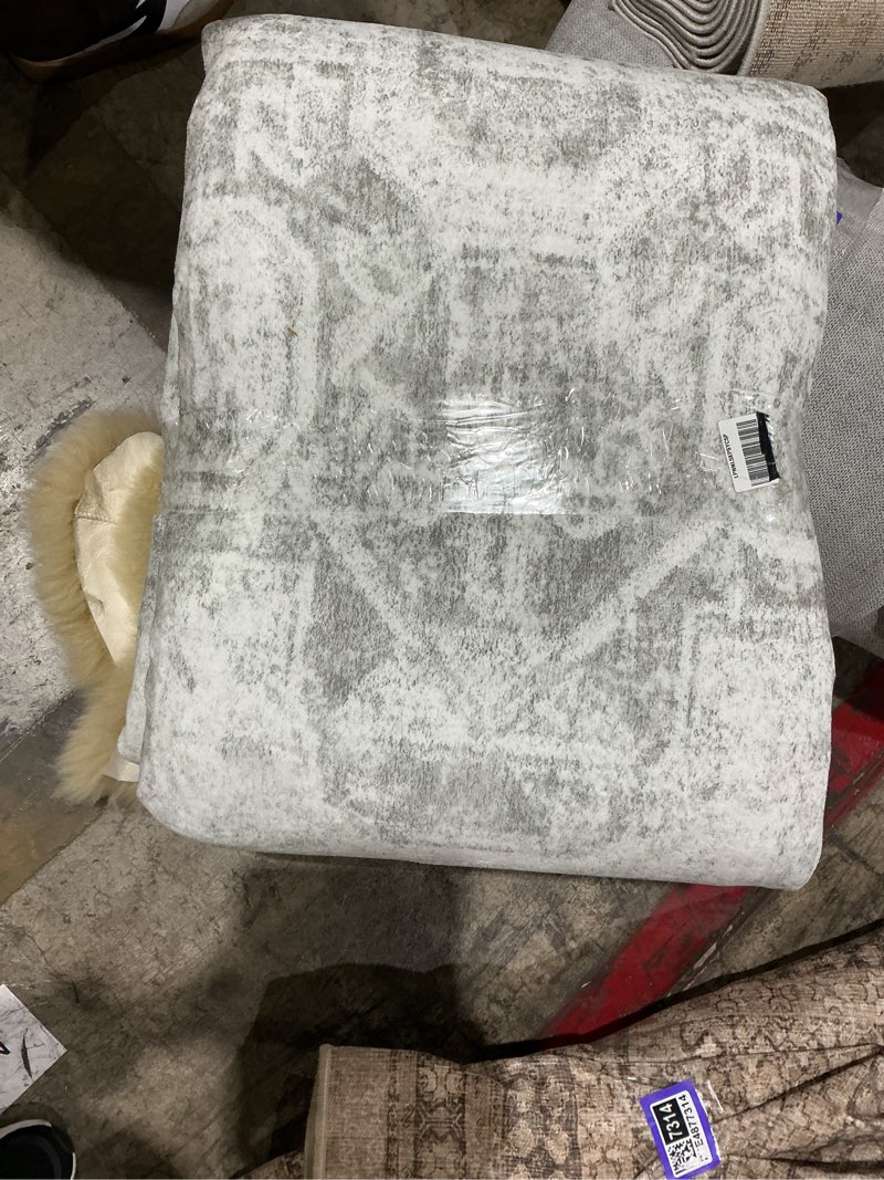 Condition photo showing Good Condition for 8x10 area rugs for living room, washable modern abstract large area rug neutral soft non slip kids rug stain resistant indoor carpet for bedroom nursery dining room playroom(beigegrey, 8'x10') beige grey 8' x 10' (rectangular)