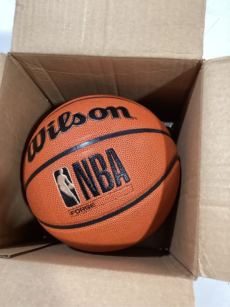 Condition photo showing New/Like New for WILSON NBA Forge Indoor/Outdoor Basketball - Brown, Size 7-29.5" Forge Size 7 -29.5" Brown