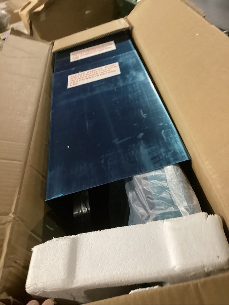 Condition photo showing Good Condition for wall mount range hood 30 inch with ducted/ductless convertible duct, stainless steel chimney-style over stove vent hood with led light, 3 speed exhaust fan, 450 cfm button control mesh filters