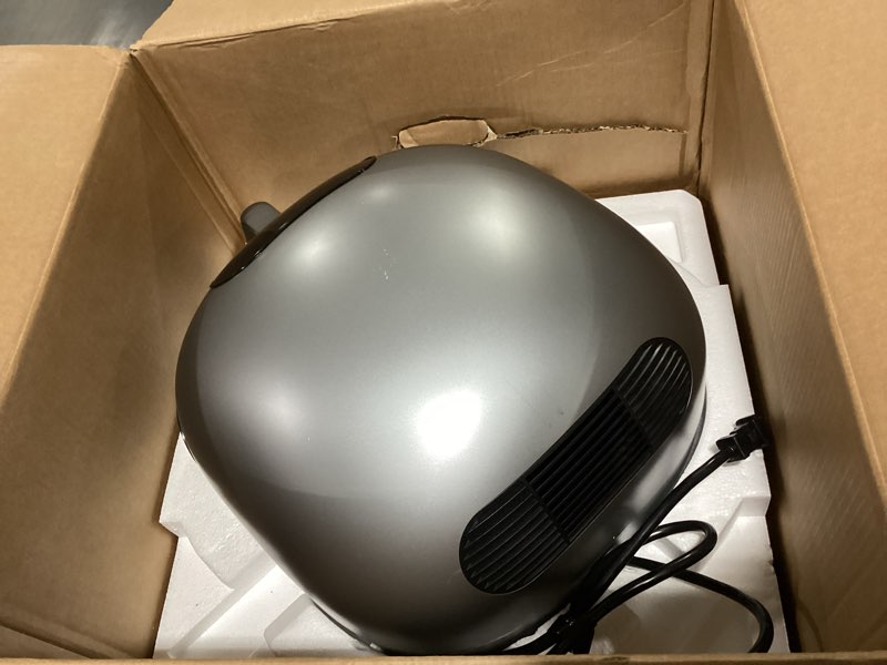 Condition photo showing New/Like New for typhur dome 2 ai smart air fryer, large flat airfryer with top & bottom heating, self-cleaning digital fryer, pfas free ceramic basket, fits a 12" pizza or steaks, whisper-quiet, 120v silver large
