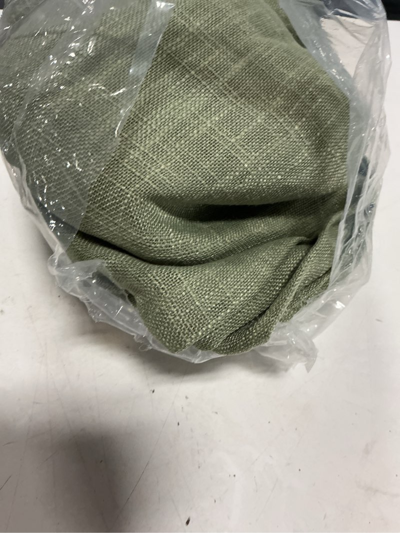 Condition photo showing Good Condition for lamit sage green linen sheer curtains 84 inch for living room, 2 panels | light filtering, linen textured drapes, spring boho decor, panels for bedroom, farmhouse, bronze grommet, 52 x 84 inch