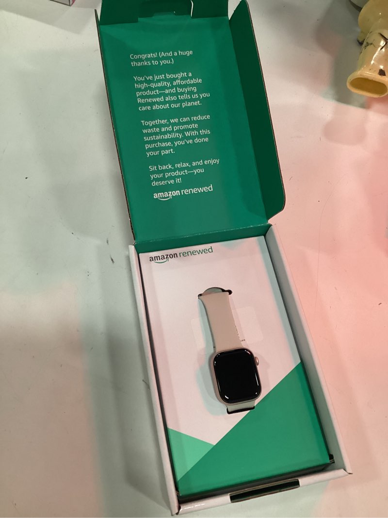 Condition photo showing New/Like New for apple watch series 10 [gps, 42mm] - rose gold aluminum case with light blush, m/l (renewed premium) 42mm rose gold w/ light blush band, m/l gps