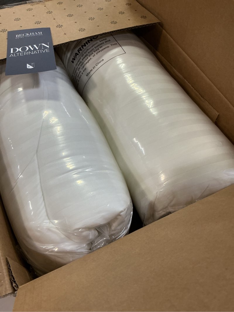 Condition photo showing New/Like New for Beckham Hotel Collection Bed Pillows Standard/Queen Size Set of 2 - Original Soft Down Alternative Pillow for Sleeping - Soft Support for Back, Stomach or Side Sleepers