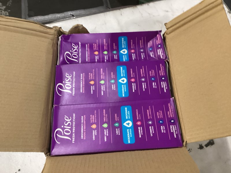 Condition photo showing New/Like New for Poise Ultra Thin Incontinence/Bladder Control Pads, Moderate Absorbency, Long Length, 144 (3 Packs of 48) Count