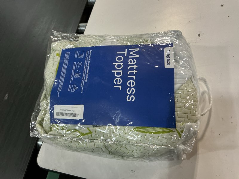 Condition photo showing Good Condition for cloud-like full size mattress topper - 100% cotton top mattress pad for back pain relief - breathable & naturally cooling for hot sleepers, white white full