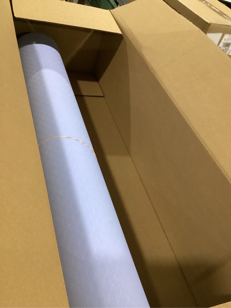 Condition photo showing Good Condition for extra wide yoga mat 72" x 32", 6mm non slip tpe exercise mat with carrying strap, large workout mat for yoga, pilates, stretching, hiit & home gym ice blue