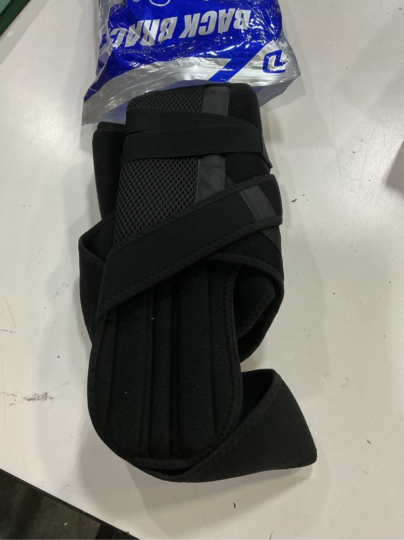 Condition photo showing As Is for back brace posture corrector for men & women, upgraded full back support with adjustable shoulder straightener and waist support straps, breathable back brace for office work, long sitting & daily wear, comfortable posture support for upper & lower back large black large (waist 41"-49")