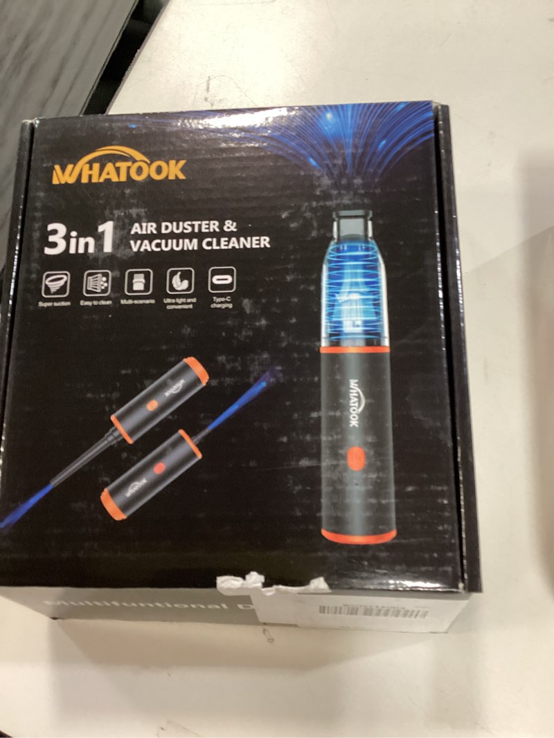 Condition photo showing New/Like New for WHATOOK 2-in-1 Computer Vacuum Cleaner?Compressed Air Duster Blower?100000 RPM & 10 Kpa Cordless Car Hoover, Portable Handheld Keyboard Cleaner Kit for PC Computer Desk Dust Cleaning HT01