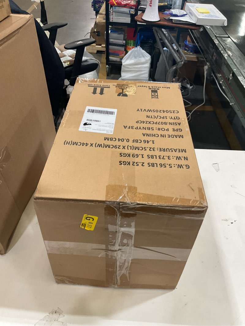 Condition photo showing As Is for Amazon Basics Smudge Resistant Small Rectangular Trash Can With Soft-Close Foot Pedal, Brushed Stainless Steel, 12L/3.2 Gal, 11.3x9.9x15.1 in, Satin Nickel Finish Satin Nickel Small, 12L/3.2 Gal