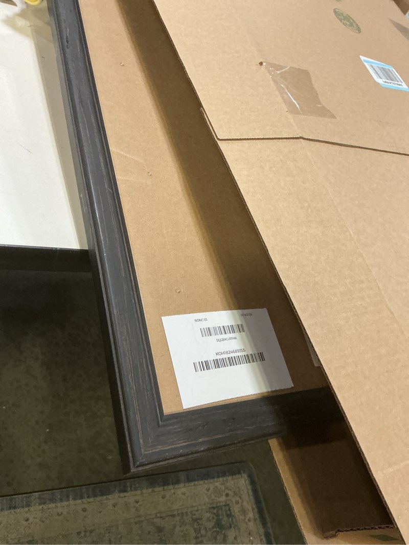 Condition photo showing Good Condition for 16x24 Wood Frame Black, Rustic Natural Wooden 24x16in Poster Picture Frame, Distressed 16 x 24inch Woodgrain Gallery Photo Frame with HD Plexiglass, Horizontal Vertical Wall Mounting Display 1pcs Black 16x24