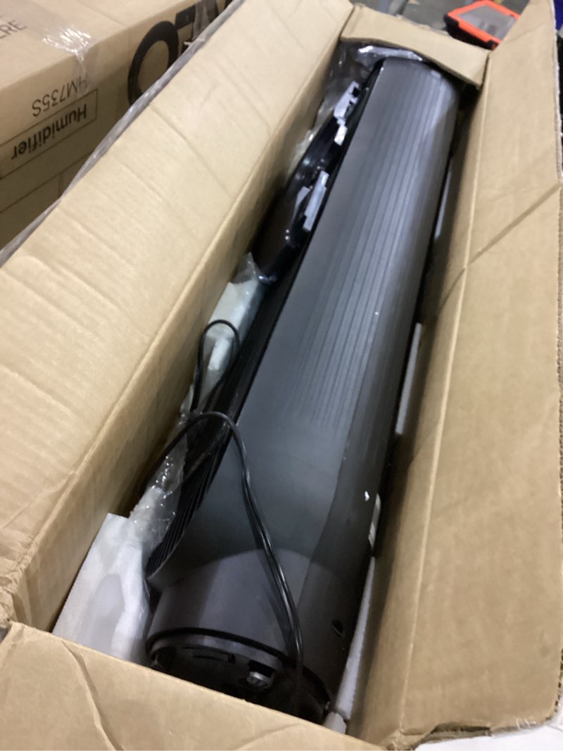 Condition photo showing As Is for Dreo Tower Fan for Bedroom, 2026 Upgraded DC Motor, 28ft/s High Velocity, 20dB Ultra Quiet Standing Fan, 8 Speeds 4 Modes, 90° Oscillating Bladeless Fan for Indoors, Floor Fans with Remote, Black