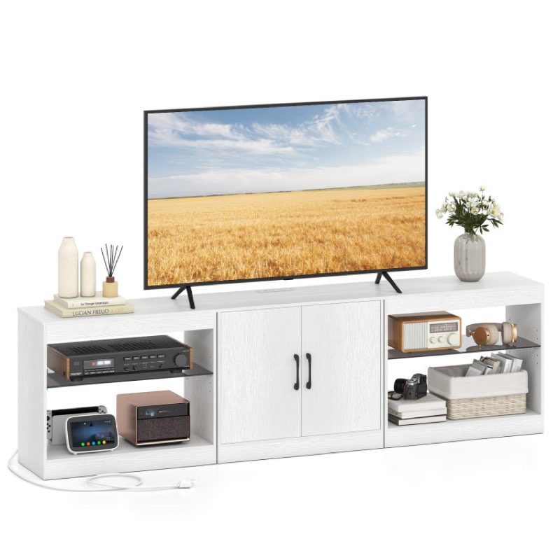 tv stand for tvs up to 85 inches led entertainment center with power outlets