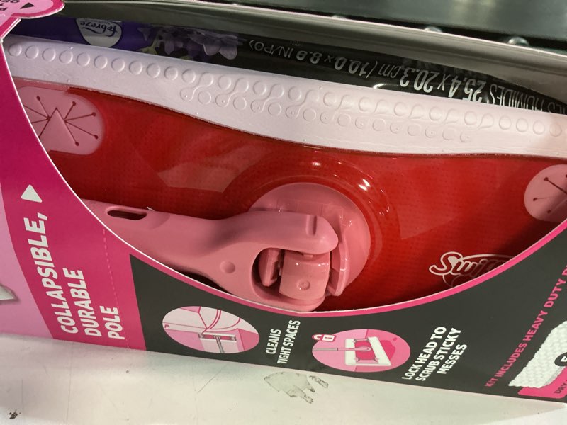 Condition photo showing Good Condition for Swiffer Sweep & Mop Deluxe 2-in-1 Multi-Surface Kit for Floor Cleaning, Includes 1 Sweeper Device, 5 Dry Sweeping + 6 Wet Mopping Heavy Duty Cloths, Black Deluxe Starter Kit