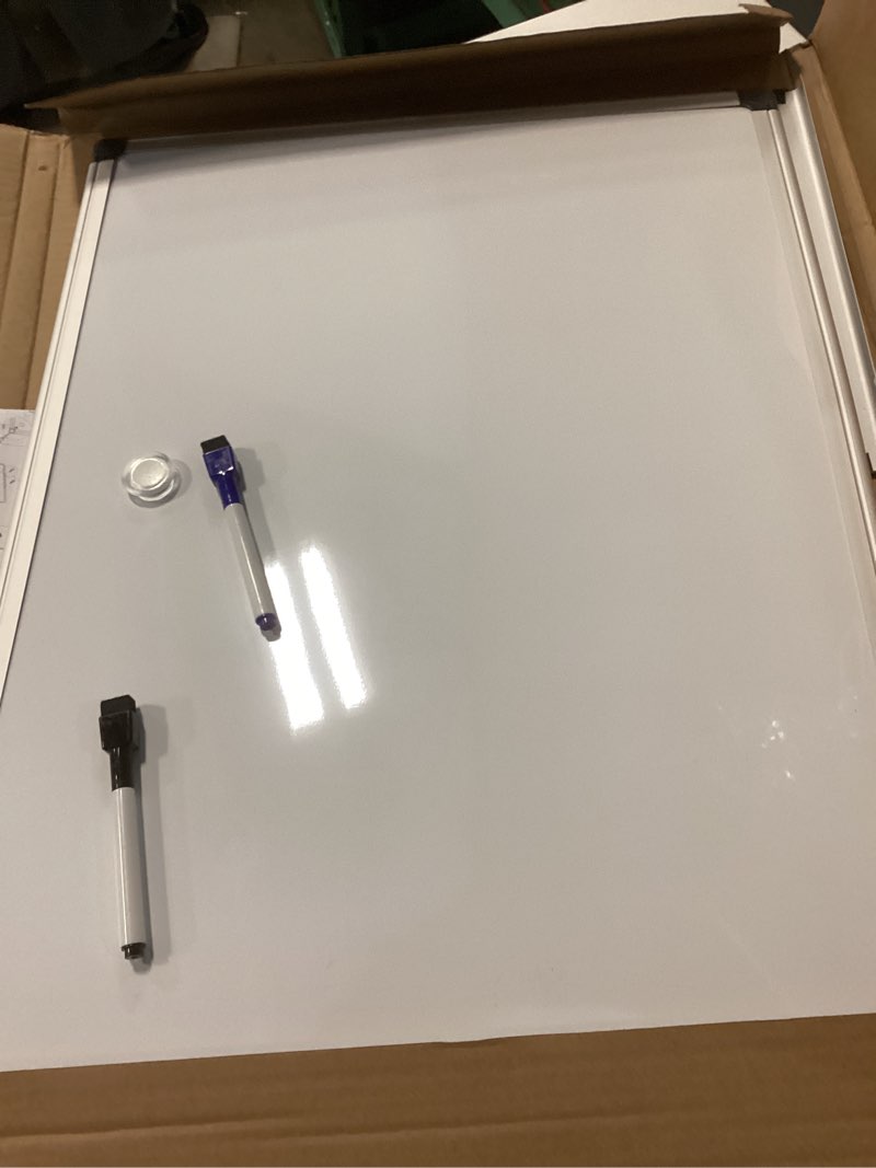 Condition photo showing Good Condition for vusign magnetic dry erase white board for wall 24"×18"- 1 eraser, 2 markers, 4 magnets, aluminum frame whiteboard for home, school, office 24" x 18"