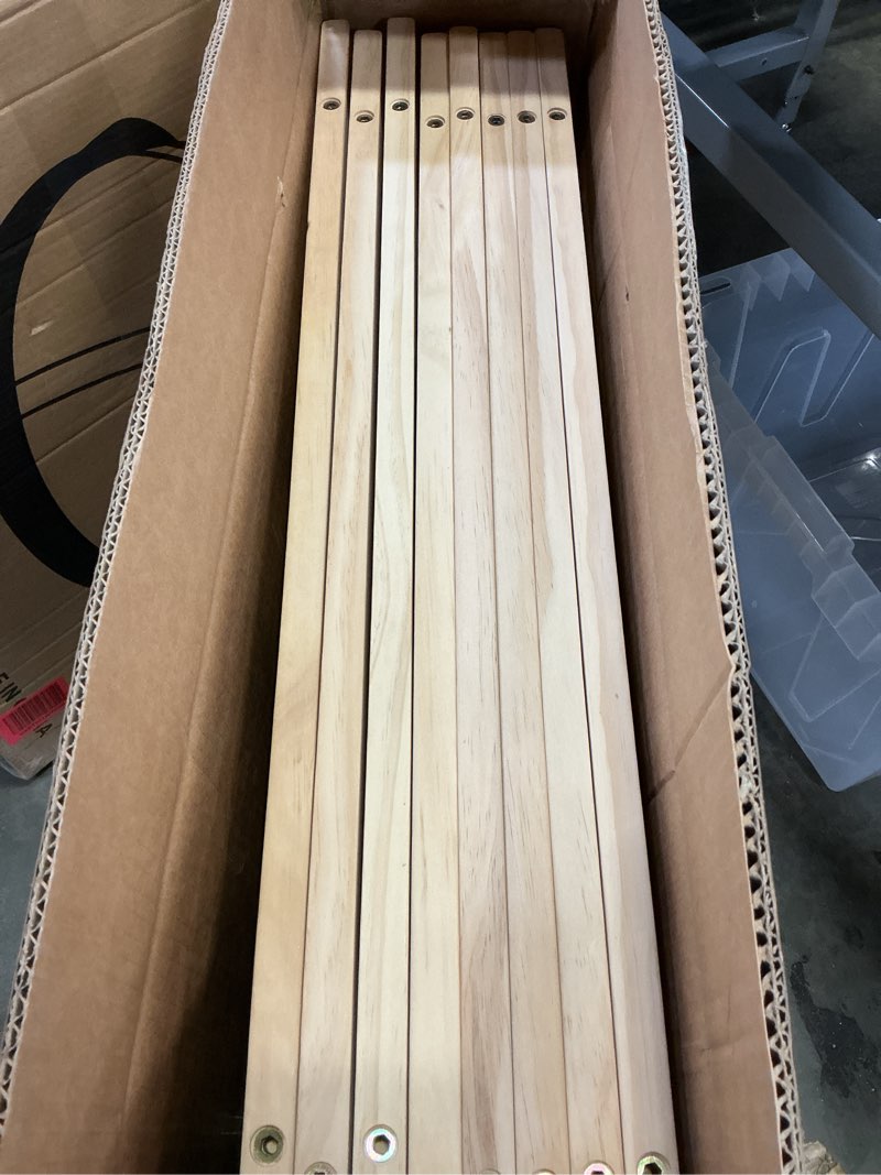 Condition photo showing Good Condition for Wooden Baby Playpen with Child Safety Lock, 64"×64" Large Playpen for Babies and Toddlers, Indoor Play Pen for Kids Activity Center, Portable Natural Wood Fence, Expandable, Suction Cups, 8 Panels