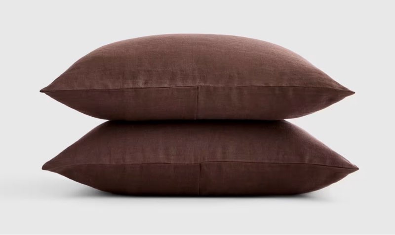 quince european linen sham set king size espresso 
