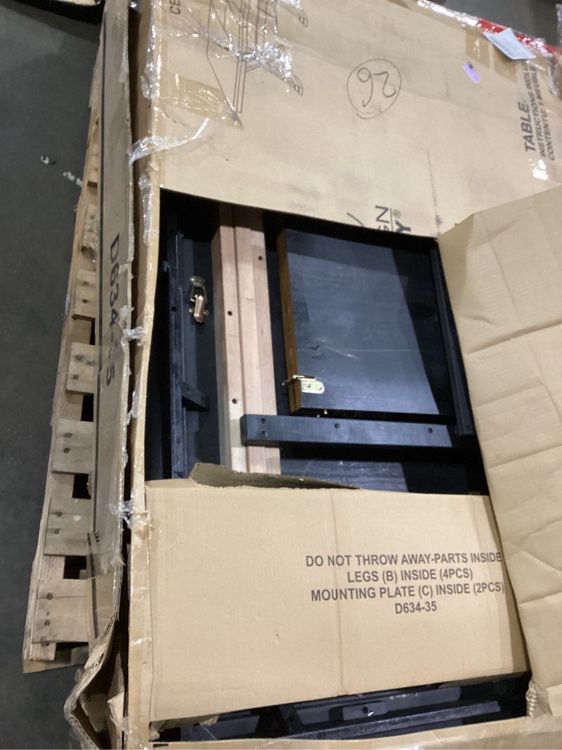 Condition photo showing As Is for Signature Design by Ashley Haddigan Traditional Rectangular Dining Extension Table, Seats up to 8, Dark Brown