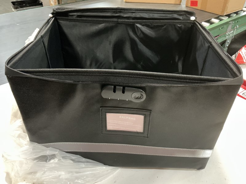 Condition photo showing Good Condition for file organizer, fireproof file box with lids, important document organizer box with lock, portable file folder organizer with handle black 1 layer 1 layer