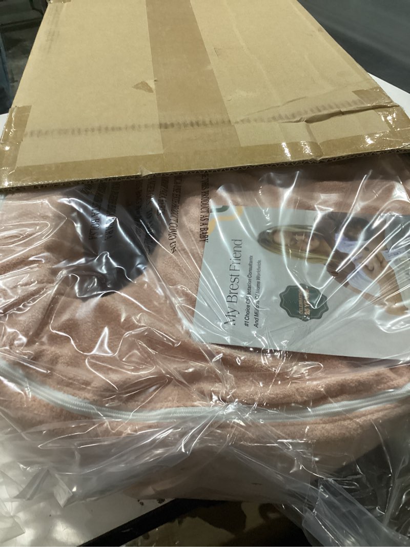 Condition photo showing As Is for My Brest Friend Nursing Pillow - Deluxe - Enhanced Comfort w/ Slipcover - Ergonomic Breastfeeding Pillow For Ultimate Support For Mom & Baby - Adjustable Pillow W/ Handy Side Pocket, Soft Rose