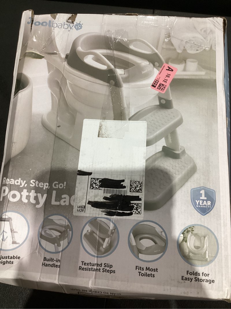 Condition photo showing New/Like New for Jool Baby Potty Training Seat with 2 Step Ladder for Toddlers - Splash Guard, Adjustable Height (Gray)