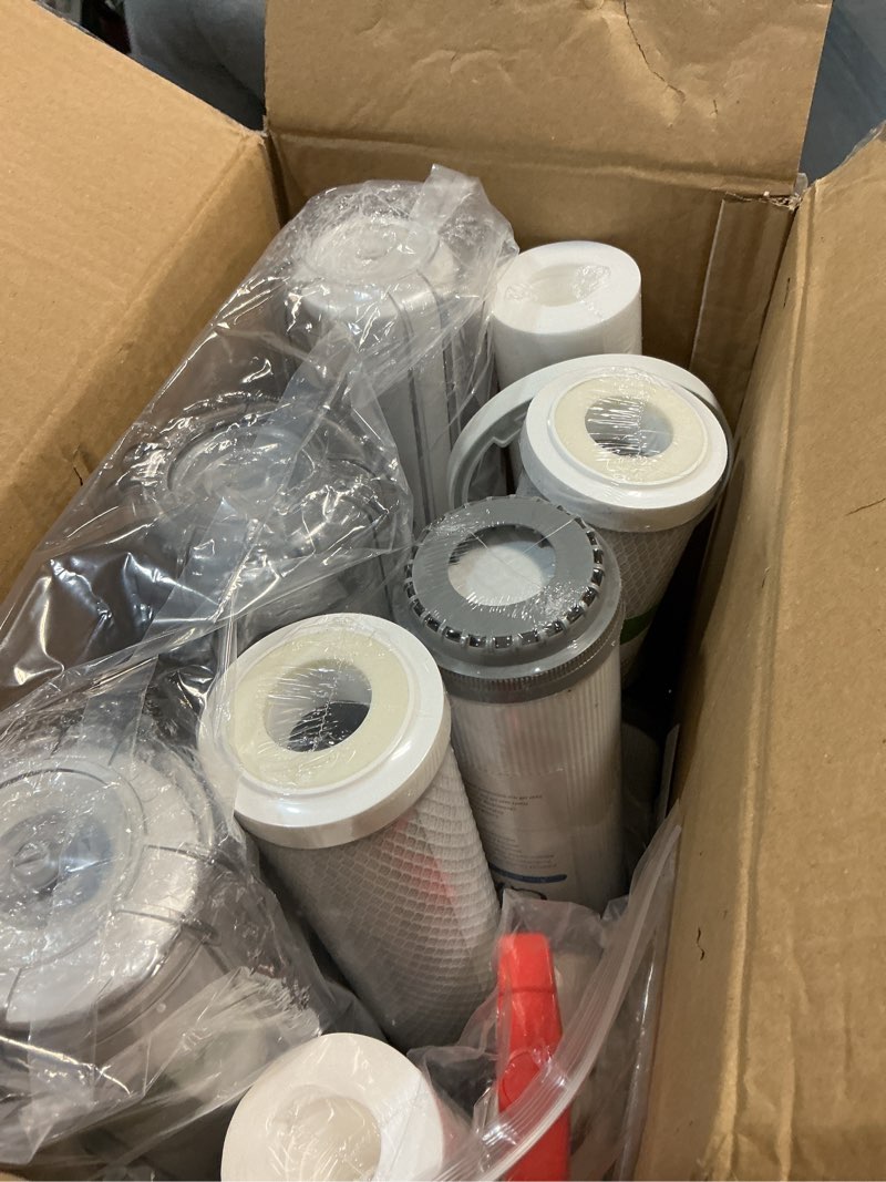 Condition photo showing Good Condition for Whole House Water Filter System, 3-Stage Home Water Filtration System Highly Reduces Chlorine Odor,Taste, Delivers Crisp Water for Healthier Skin, 3/4" Ports with 2 Valves, Extra 2 Sets Filter Supply Reduces sediment & chlorine