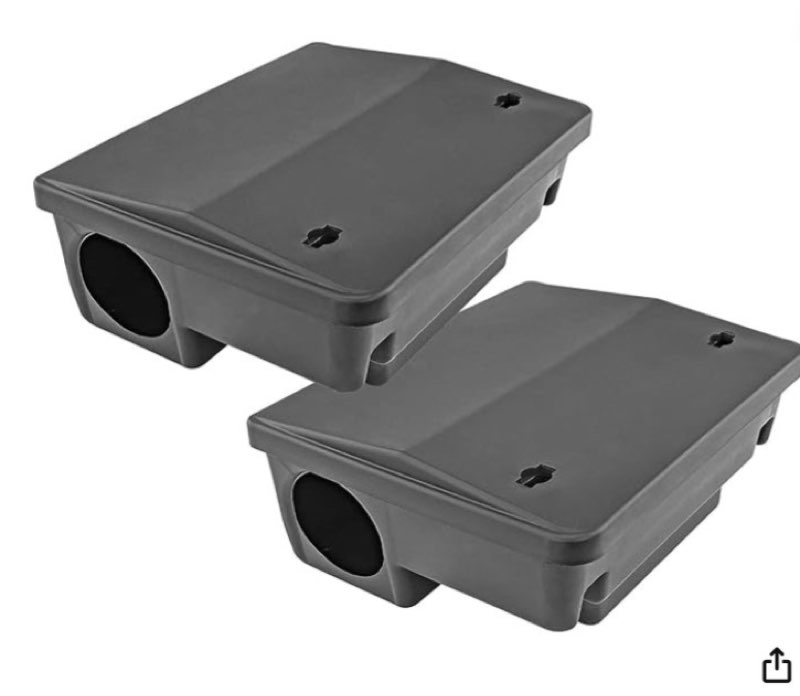 itrap mice & rat bait stations – 12 pack rodent control boxes, child & pet-safe locking design, indoor/outdoor use with mounting brackets