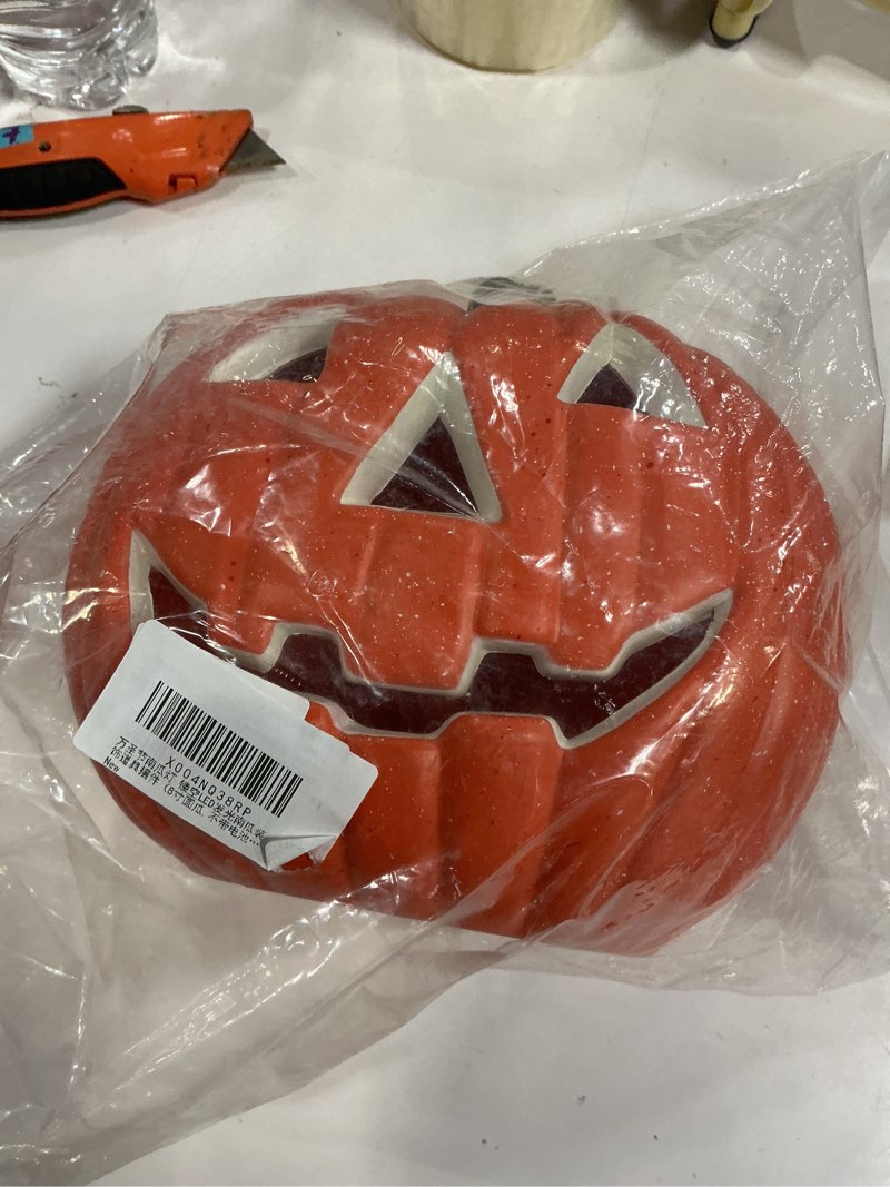 Condition photo showing New/Like New for Halloween Pumpkin Light Battery Operated Halloween Jack-O-Lantern Light Up Pumpkin Face for Home Indoor Outdoor