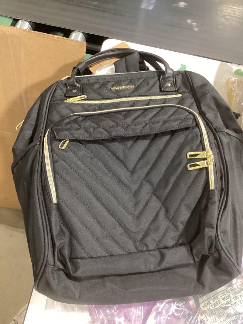 Condition photo showing Good Condition for vankean 17 inch laptop backpack for women fashion computer work bag, large capacity waterproof backpack, college daypack business travel, black quilted black 17.3 inch