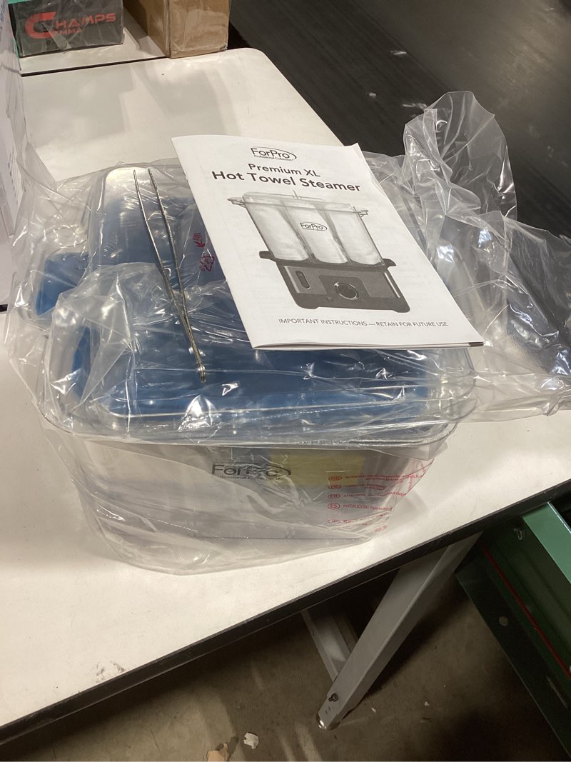 Condition photo showing Good Condition for forpro professional collection premium xl hot towel steamer, 50% larger capacity, holds 9 facial towels, quick heating steam towel warmer for salons and spas