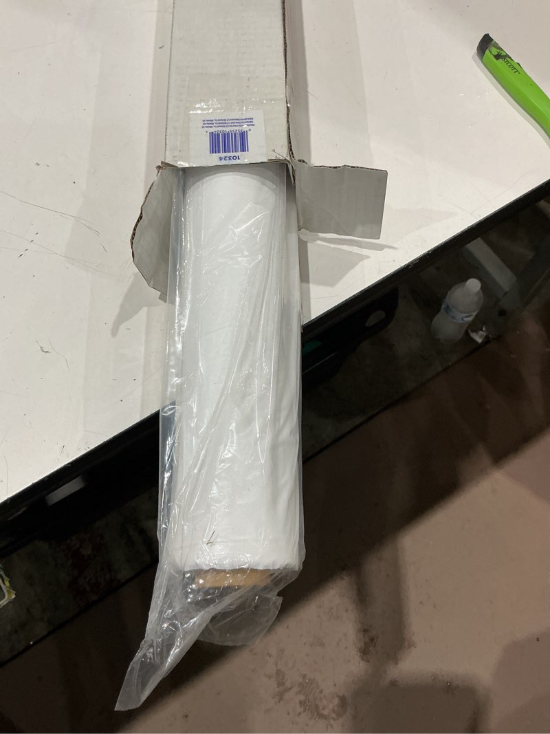 Condition photo showing New/Like New for exquisite basic white plastic table cover roll 40" x 300' table cloth plastic cover roll - economy value banquet rolls - disposable tablecloth rolls white basic 300 feet value roll