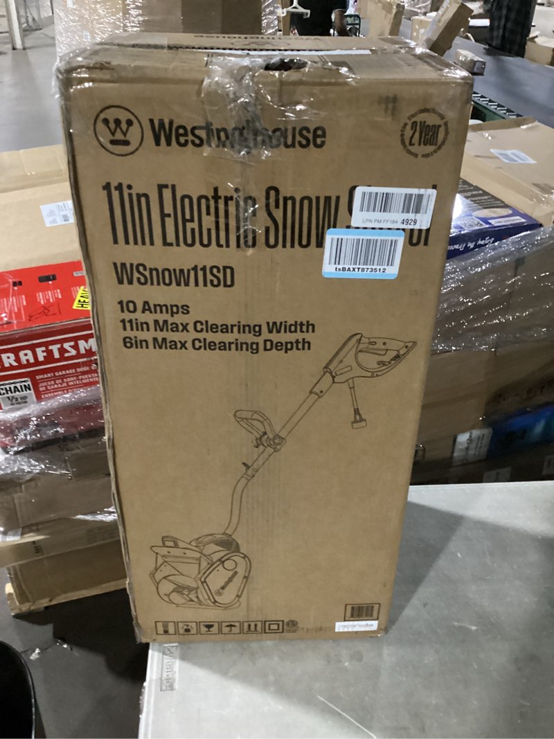 Condition photo showing New/Like New for Westinghouse WSnow11S AC Corded Electric Snow Shovel, 11-inches Wide with 20 ft. Throwing Distance, Plows 300 lbs/min for Driveway/Steps/Sidewalk/Porch 11 Inch