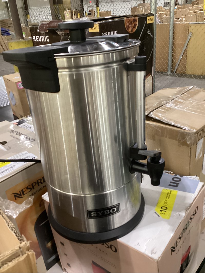 Condition photo showing Good Condition for SYBO SR-CP-50B Commercial Grade Stainless Steel Percolate Coffee Maker Hot Water Urn for Catering, 50-Cup 8 L, Metallic 8L Metallic