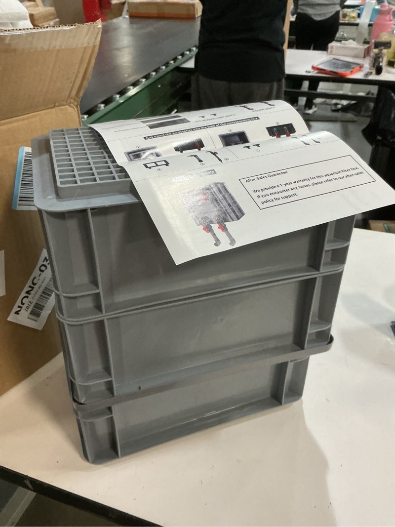 Condition photo showing Good Condition for Aquarium Filter Box, Turnover Box Fish Tank Filter Upper Waterfall Flow Filter Drip Box, External Fish Pond Water Circulation System DIY, Large Filter Kit for Ponds (Color : Gray, Size : 30x20x33cm Gray 30x20x33cm