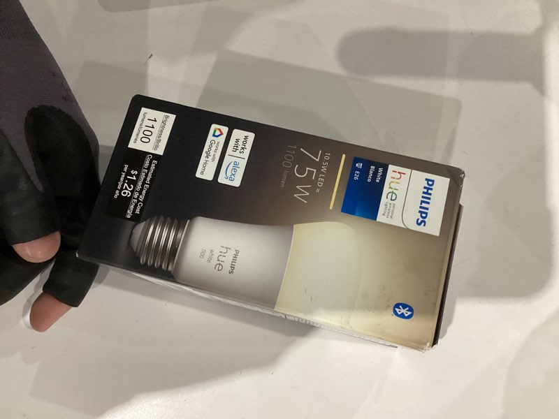 Condition photo showing New/Like New for Philips Hue Smart 75W A19 LED Bulb - Soft Warm White Light - 1 Pack - 1100LM - E26 - Indoor - Control with Hue App - Works with Alexa, Google Assistant and Apple Homekit Original 1 Pack