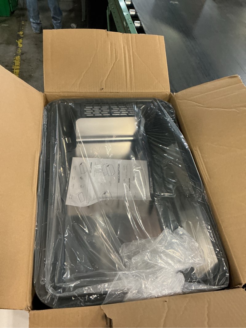 Condition photo showing New/Like New for Enclosed Stainless Steel Cat Litter Box with Lid, XL Extra Large Litter Box for Big Cats, Metal Litter Pan High Sided, Never Absorbs Odors, Anti-Urine Leakage, Easy Cleaning, Include Scoop 5 - Dark Gray (Pack of 1)