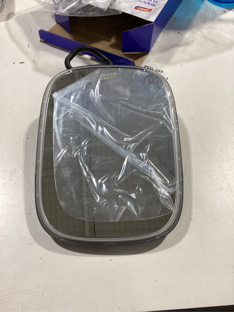 Condition photo showing Good Condition for taili shower mirror fogless for shaving, wall hanging for travel camping, removable fog free shave mirror for shower accessories, bathroom, portable, shatterproof - for men, women(black)