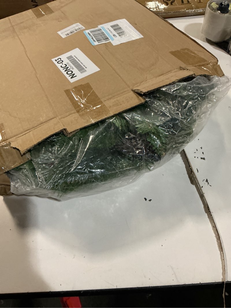 Condition photo showing New/Like New for 24 Inch Artificial Christmas Wreath with Red Berries,Pinecone,Pine Needles, 50 LED Lights with Timer,Battery Operated, Xmas Door Wreath for Indoor Outdoor Windows Wall Holiday Decor